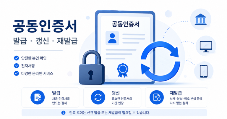 공동인증서 발급과 갱신 방법 안내