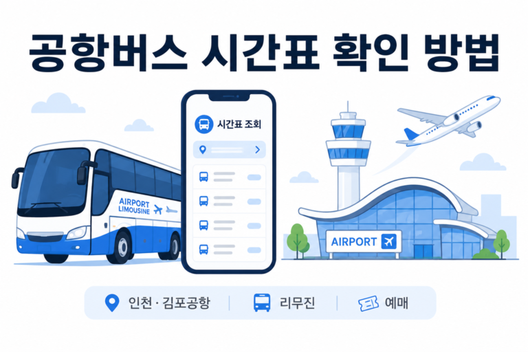 1. 공항버스 시간표 확인 방법과 인천·김포공항 리무진 노선 안내