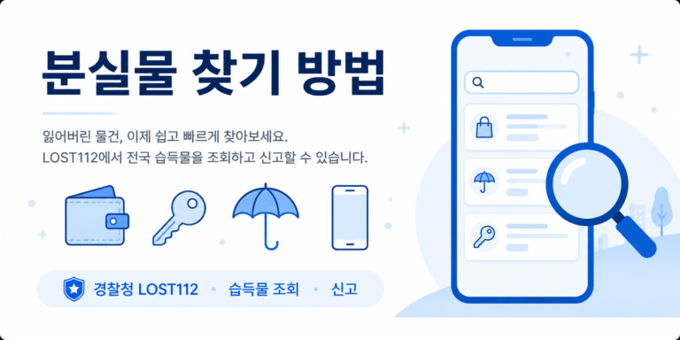 1. 분실물 찾기 방법과 경찰청 LOST112 이용 안내