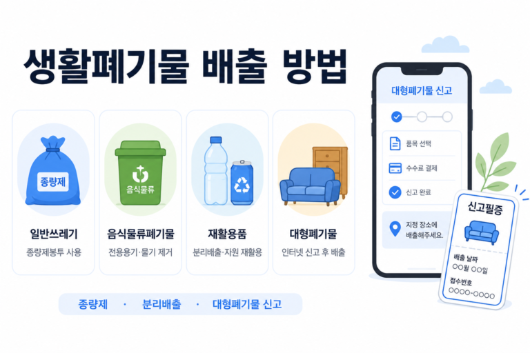 1. 생활폐기물 배출 방법과 분리배출·대형폐기물 신고 안내