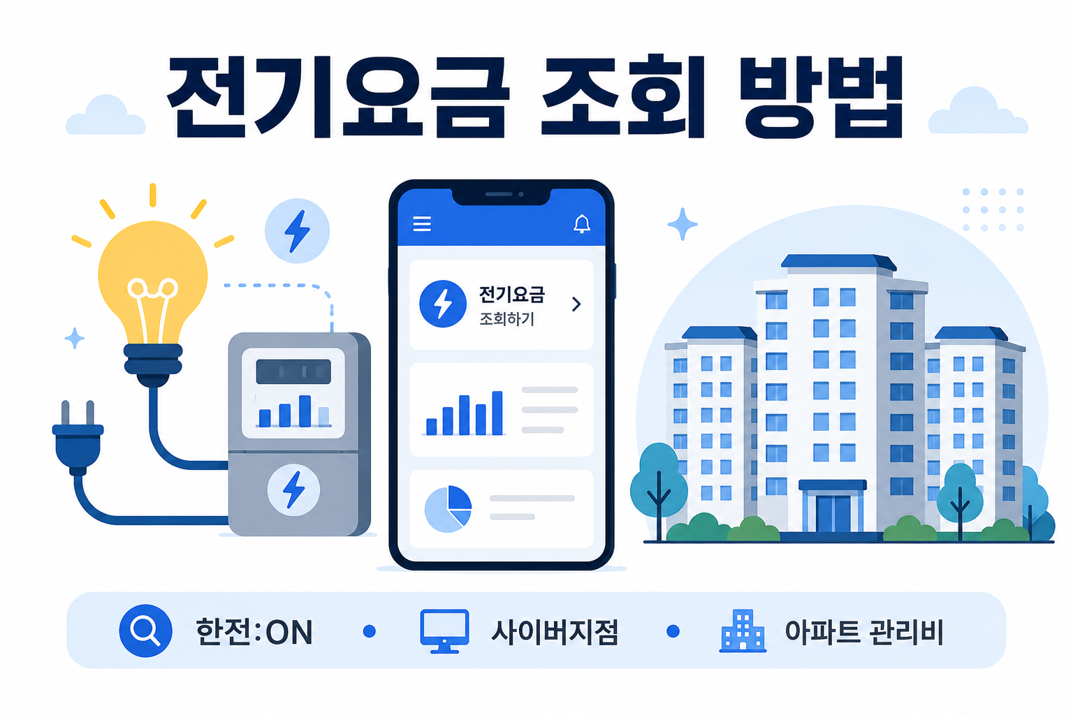 1. 전기요금 조회 방법과 한전ON 아파트 관리비 확인 안내