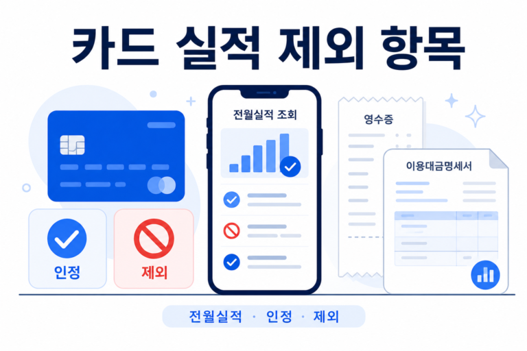 1. 카드 실적 제외 항목 확인 방법과 전월실적 인정 기준 안내