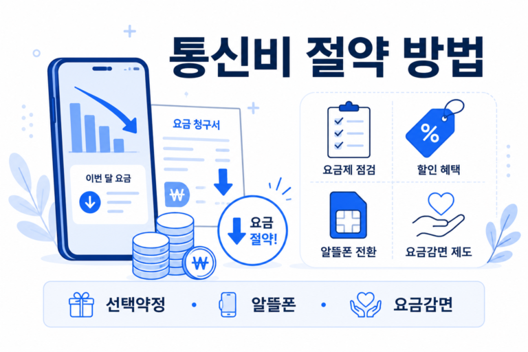 1. 통신비 절약 방법과 선택약정·알뜰폰·요금감면 안내